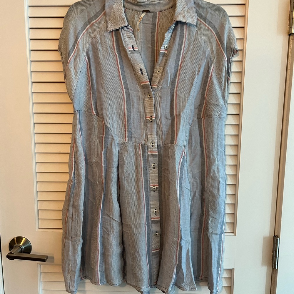 Striped Button-Up Dress